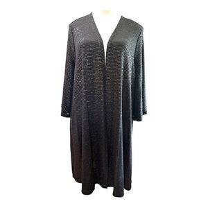Dear Scarlett Black Sparkle Open Front Cardigan Size XL